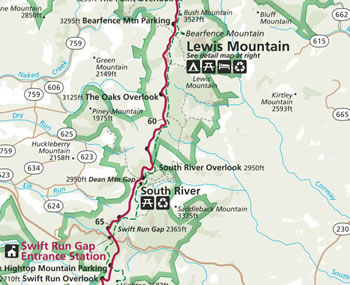 shenandoah skyline drive map